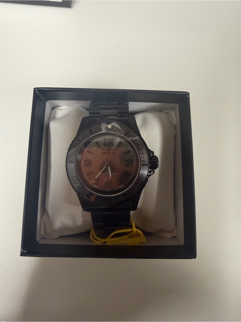 Invicta Black Case Brown Sunray Dial Men’s Stainless Steel Watch
